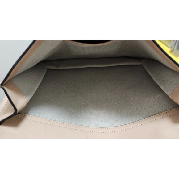 Marni Beige Leather Pushlock Saddle Shoulder Crossbody Bag Adjustable Strap - Picture 14 of 16